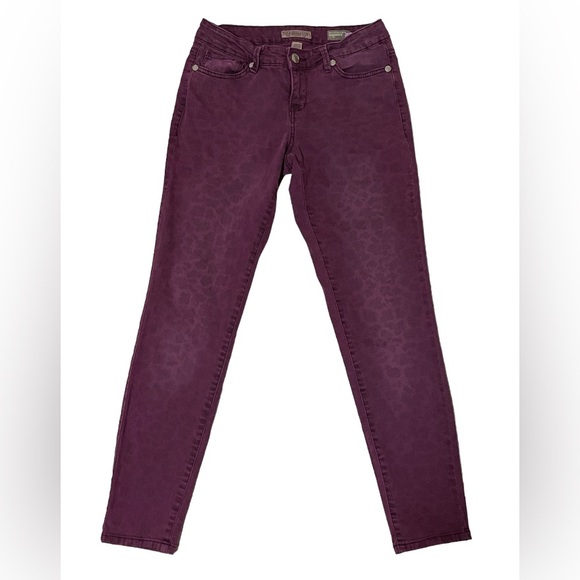 Purple Leopard Nine West Matchstick Jeans - Picture 2 of 4